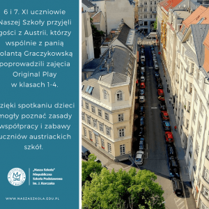 Wspólnie z naszymi gośćmi z Wiednia, uczyliśmy się zasad zabawy i współpracy. W przyszłym tygodniu odwiedzą nas także goście z Czech!